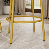 3 Pcs Dining Table and Chairs Set with 2 Stools Dining Table Set Faux Marble Tabletop for Home or W578P303847