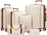 Luggage Sets 6 Piece with Duffel Bags, Hardside Expandable Suitcases with Spinner Wheels TSA Lock, W3412P312079