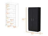 Black 5-Shelf Storage Pantry Cabinet B062P175201