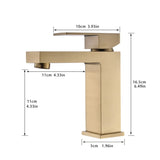 Gold Bathroom Faucet, Brushed Gold Faucet for Bathroom Sink, Gold Hole Bathroom Faucet Modern W1932P156127