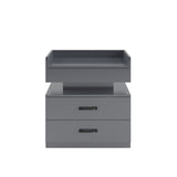 1 Set Nightstand with Adjustable LED Strip Light, 2-drawers, Large Storage Space, Suitable for W368P239007
