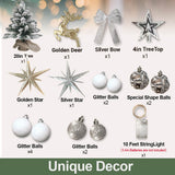 Exquisite Tree with LED Lights, 2ft Small Tabletop Mini White Artificial Xmas Tree with 96189902