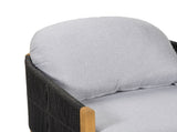Grotta Outdoor Wood Club Chair, Dark Gray Rope with Gray Cushion N775P301130G