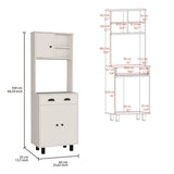 Salem Kitchen Pantry with 2 Cabinets, 2 Open Shelves, and Drawer B200P173182