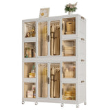 Portable Wardrobe Closet Storage Organizer for Clothes,Clothes Dresser,12 Magnetic Doors-12 Cubes & 69654260