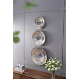 Silver Textured Oversized Disc, Wall Decor for Living Room Bedrrom Entryway Office, Set of 3 W2078130319