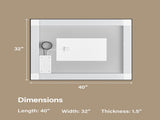 40x32" Black Eco-Friendly Silver MirrorDual LED Light StripsFront and Back Lighting T3177P320576
