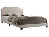Beige Full Panel Bed with Nailhead Trim B062P153559