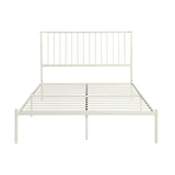 Metal Frame Queen Platform Bed White Finish Angle Headboard Bedroom Furniture 1pc B011P261198