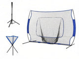 Blue Portable Baseball Net Set with 7.5x7ft Catcher Net Ball Caddy for Hitting Pitching Batting And 81613265