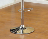 Black Faux Leather Stool Adjustable Height Chairs Set of 2 Chair Swivel Design Chrome Base PVC B01149814
