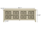 Hollowed-out Cabinet with 4 Doors, American Furniture, Suitable for Bedroom, Living Room, Study W688P223025