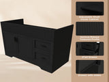 42 Inch Modern Bathroom Vanity with 2 Drawers, Vertical Grain MDF Cabinet with Soft-Close Doors and W509P493623