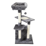 ZNTS Double Level Cat Tree Stand House Furniture Kittens Activity Tower Posts Kitty Pet Play House - dark W2181P190598