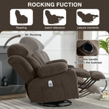 Swinging recliner massage heated sofa, with USB and 2 cup holders in side pockets, W1521P303179