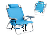 5-Position Adjustable Backpack Beach Chair with Storage Bag, Cooler Pouch & Side Bags Ideal for 80204580