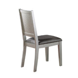 Set of 2 PU Upholstered Dining Chair, Silver B016P225999
