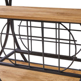 ZNTS Painted Bar Cart, With Wine Rack And Glass Holder, For Kitchen, Serving, Hotel, Brown 28174656