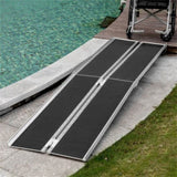 ZNTS 10' Threshold Ramp,Portable Wheelchair Ramp,Carpeted Foldable Handicap Ramp, 06003975