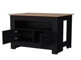 Black 2-Door Kitchen Island B062P175038