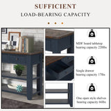 48'' Solid Pine Wood Top Console Table, Modern Entryway Sofa Side Table with 3 Storage Drawers and 2 W120246667