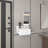 Floating Hallway Cabinet 36.2" H, 1 Drawer, 3 Shelves, 1 Mirror, White B097P250896