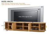 Farmhouse Wooden TV Stand with Sliding Tambour Door for TVs up to 75", Fluted Media N721P351937D