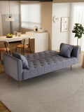 71-inch convertible love seat sofa, American vintage grey velvet material, suitable for small living W1658127032