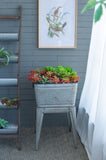 20.5x20.5x21" Large Perryman Galvanized Tub On Stand, for Plant Pot/Planter/ Metal Ice Buckets W2078P323437