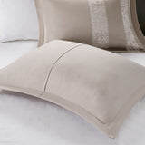 7 Piece Chenille Jacquard Comforter Set Taupe King B03597090