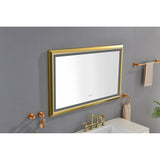 48x30 Inch LED Frontlit Bathroom Mirror with Metal Frame, Wall Mounted Vanity Mirror with Smart 52931184