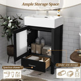 20-Inch bathroom vanity with ceramic sink and ample storage - ideal for small bathrooms WF324691AAB