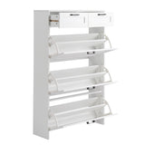 3 Drawers 2 Drawers with Top Baffle Shoe Cabinet Particle Board 80*25*120cm White 16903625