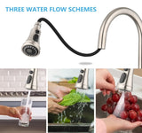 Double Handle Bridge Kitchen Faucet With Pull-Down Spray Head W122581051