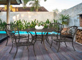 81*81*104cm Round Courtyard Cast Aluminum Table Bronze 84213429