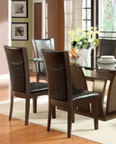 Style Comfort Contemporary 2pcs Side Chairs Dark Cherry Brown Leatherette Cushion Seat Kitchen B011115665