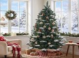 6FT Green Snow-Flocked Palm Tree, 1087 PVCPE Tips, 3-Section Auto-Open Christmas Tree 58877644