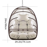 ZNTS Swing Hammock Egg Basket Chairs Without Stand Indoor Outdoor, UV Resistant Cushion Hanging Chair, W2707P184371