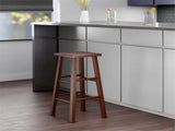 Square Seat Bar Stool, Walnut Finish 51168668