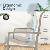 VRSHWO Garden Patio Chairs Set of 2, Weather Metal Outdoor Dining Chairs , Garden, Poolsides, Cream W213P335868