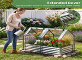 4 x 2 x 3 FT 3-in-1 Galvanized Raised Garden Bed with PVC Greenhouse Cover, Metal Elevated Planter 14650660