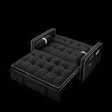 Modern 55.5" Pull Out Sleep Sofa Bed 2 Seater Loveseats Sofa Couch with side pockets, Adjsutable W119368698