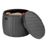 ZNTS 36 Gallon Round Deck Box, Thickened Outdoor Storage Box for Patio Furniture, Garden Tools, Pool 03988130