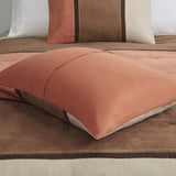 7 Piece Faux Suede Comforter Set Coral King B03596818