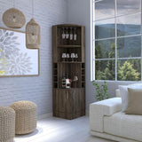Syrah Corner Bar Cabinet, Two External Shelves Espresso B200P239599