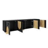 Farmhouse TV Stand with Cable Holes for TVs up to 75", Cream Style Media Console with Rebound N721P288695B