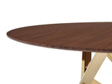 37Inch Round Dining Table, Small Round Kitchen Table With Golden Metal Legs, Suitable For 2 To 4 W3357P395498