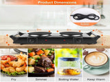 2000W Dual Burner Electric Hot Plate, 5 Temperature Settings , Portable Countertop Stove 15086821
