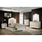 2 Drawers Nightstand with Acrylic Legs, Pearl White B016P252233