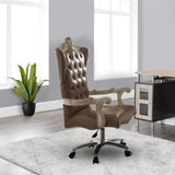 Vintage Grey and Bone White Swivel Chair with Lift B062P189123